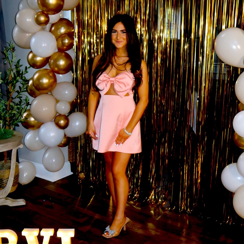 Elegant Pink Mini Dress